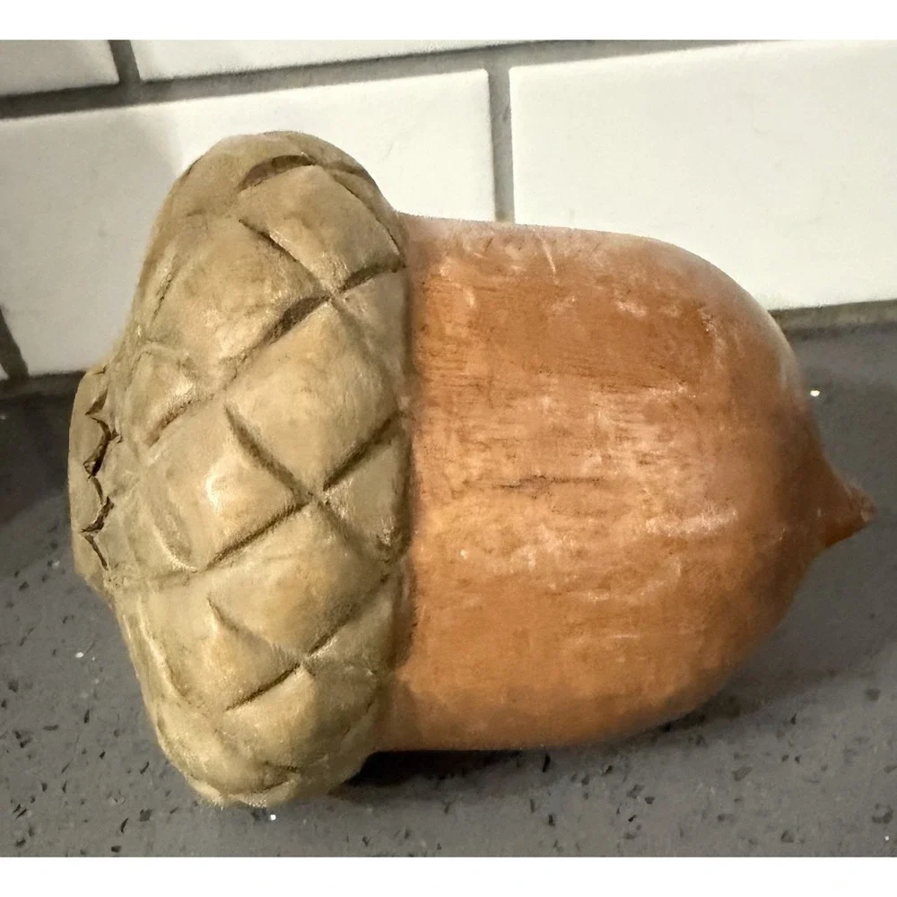 Wooden Wood Acorn Fall Figure Decor Large